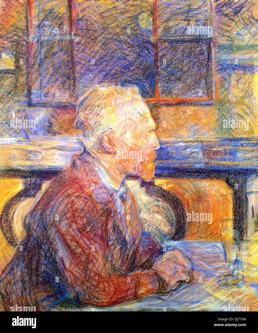 Retrato de Vincent van Gogh por Henri de Toulouse-Lautrec Foto de stock