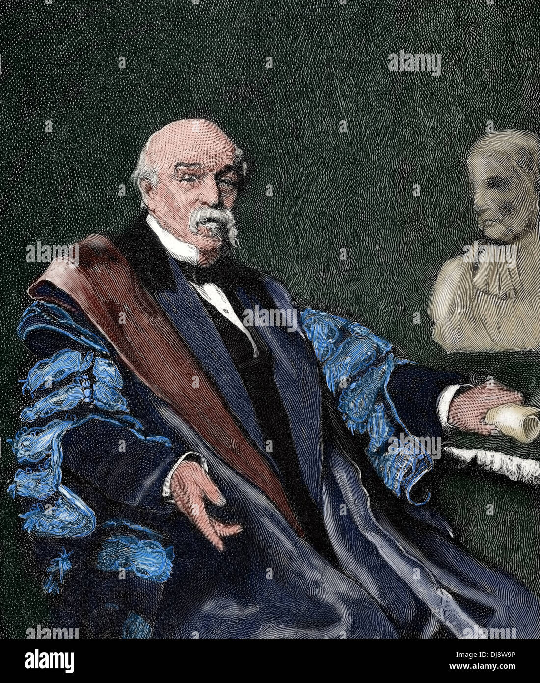 Sir William Jenner, primer Baronet (1815-1898). Médico inglés. Descubrió la distinción entre el tifus y la fiebre tifoidea. Coloreada. Foto de stock