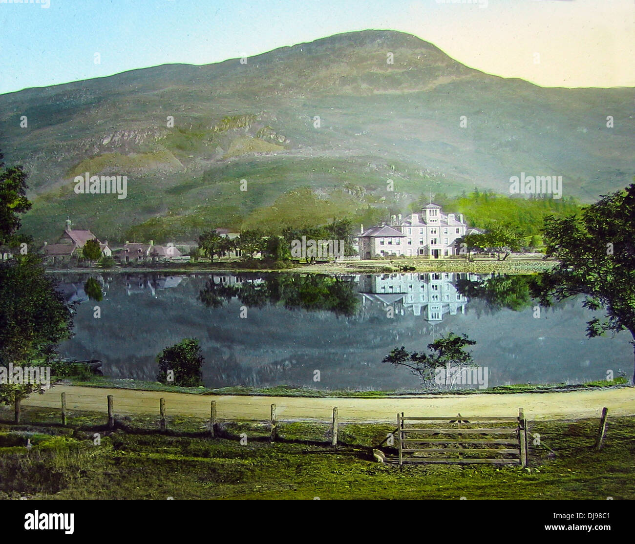 St Fillans Loch ganan período Victoriano Foto de stock