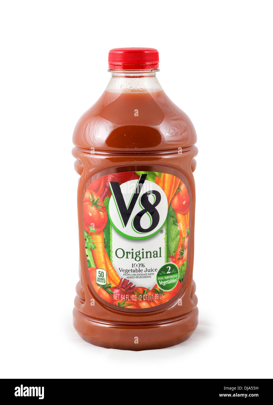 Botella de jugo vegetal original V8, EE.UU. Foto de stock