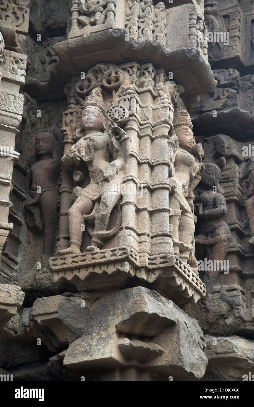 Anwa templo de Shiva. En el Mandovara Vaishnavi. Aurangabad, Maharashtra, India. Foto de stock