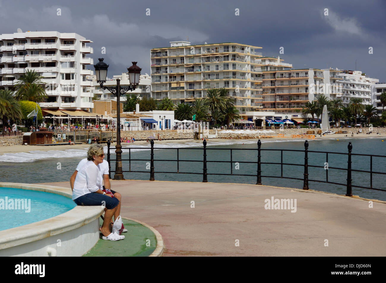 Marina de Santa Eularia des Riu, Ibiza, ESPAÑA Foto de stock