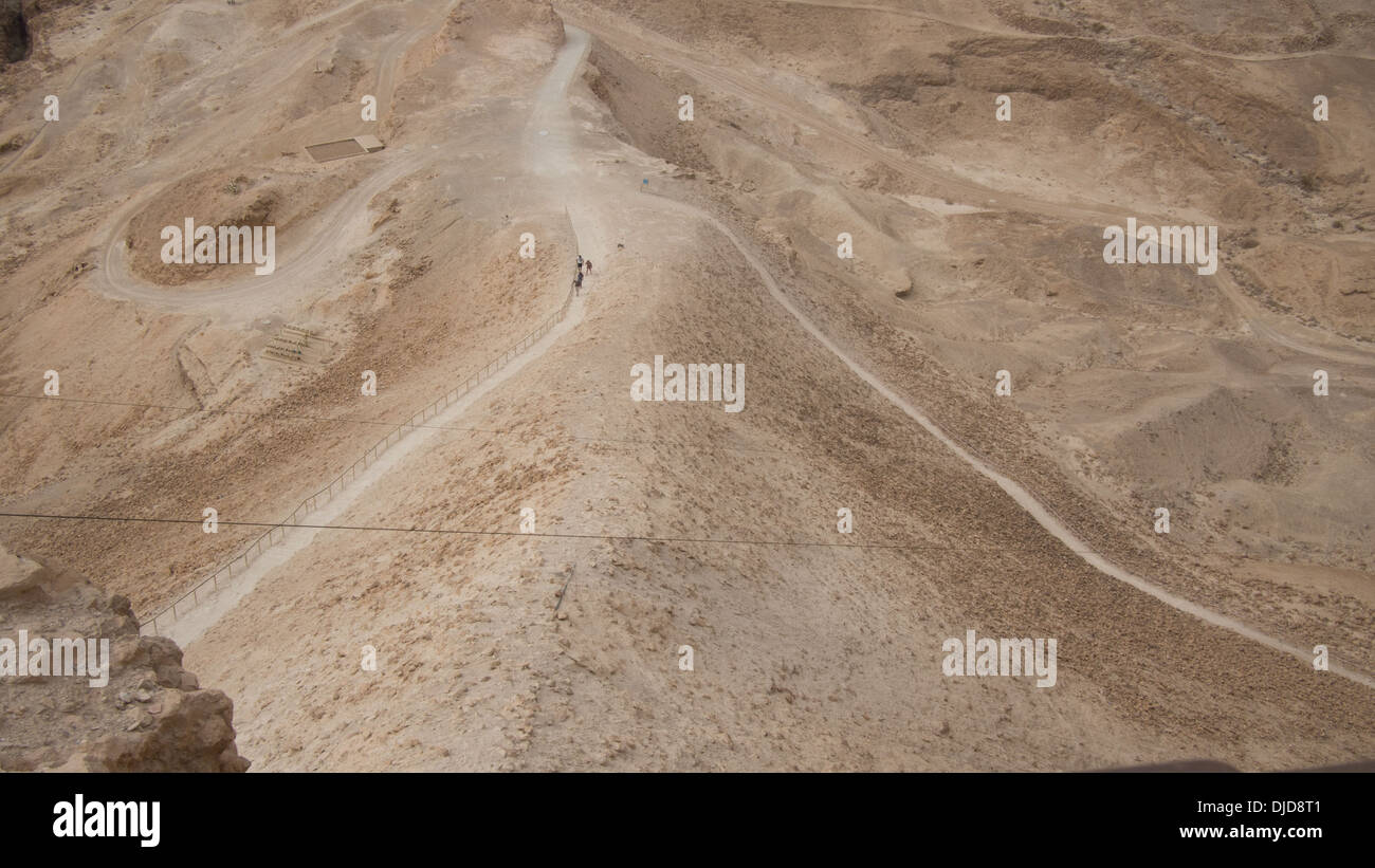 Punto de romper el asedio a la antigua fortaleza de Masada, El desierto de Judea, Israel. (Ver descripción de asedio detalles) Foto de stock