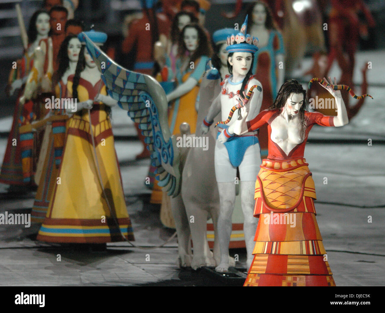 Agosto 13, 2004; Atenas, Grecia; intérpretes durante la ceremonia de