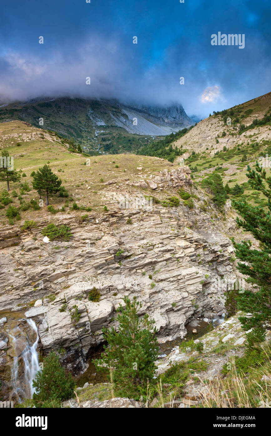 Aisa valle, Parque Natural de los Valles Occidentales de la Jacetania, Pirineo, provincia de Huesca, Aragón, España, Europa. Foto de stock