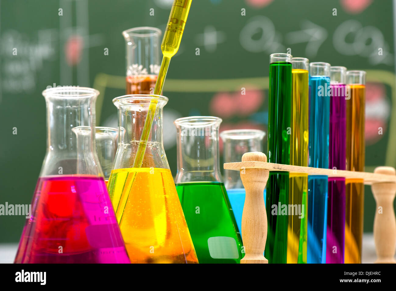 La química, la Ciencia, laboratorio, tubo de ensayo, equipos de laboratorio Foto de stock