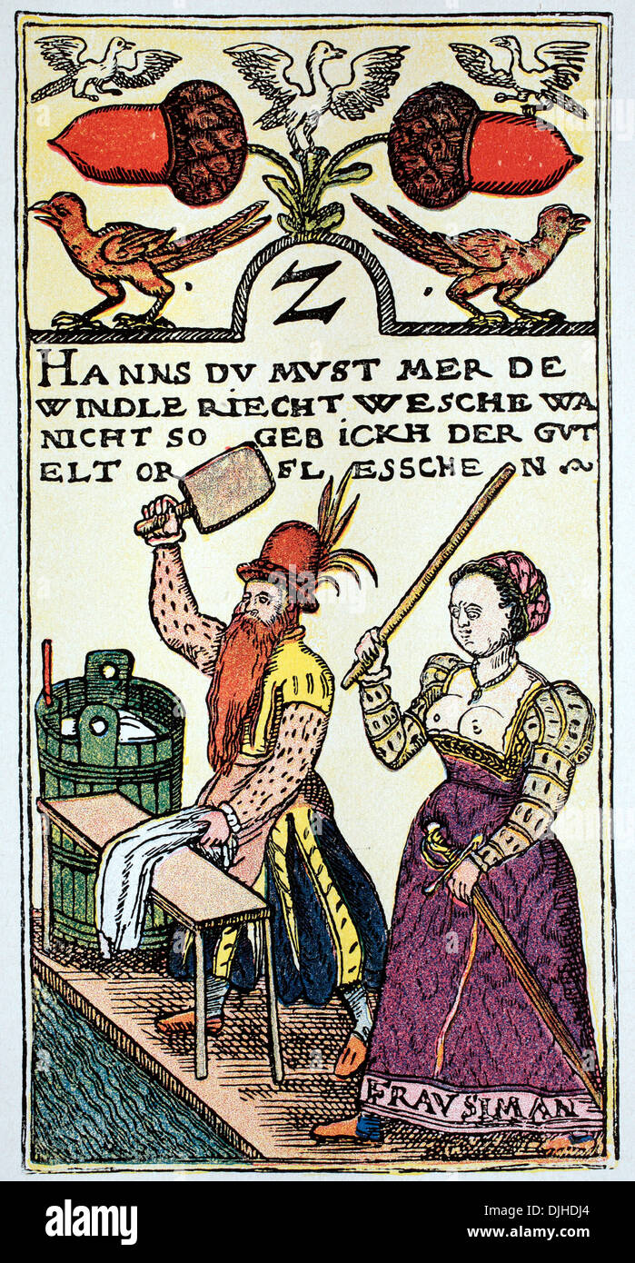 Naipe de un maestro vienés, del siglo XVI. Foto de stock