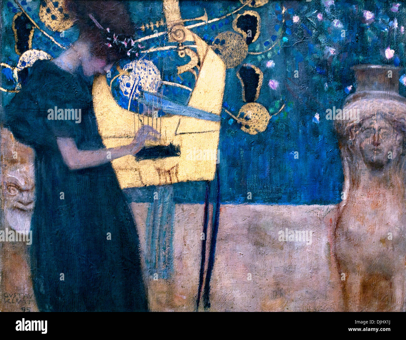 La música (1895) Austria austríaco Gustav Klimt 1862 - 1918 pintor simbolista austríaco del movimiento de Secesión de Viena Austria Foto de stock