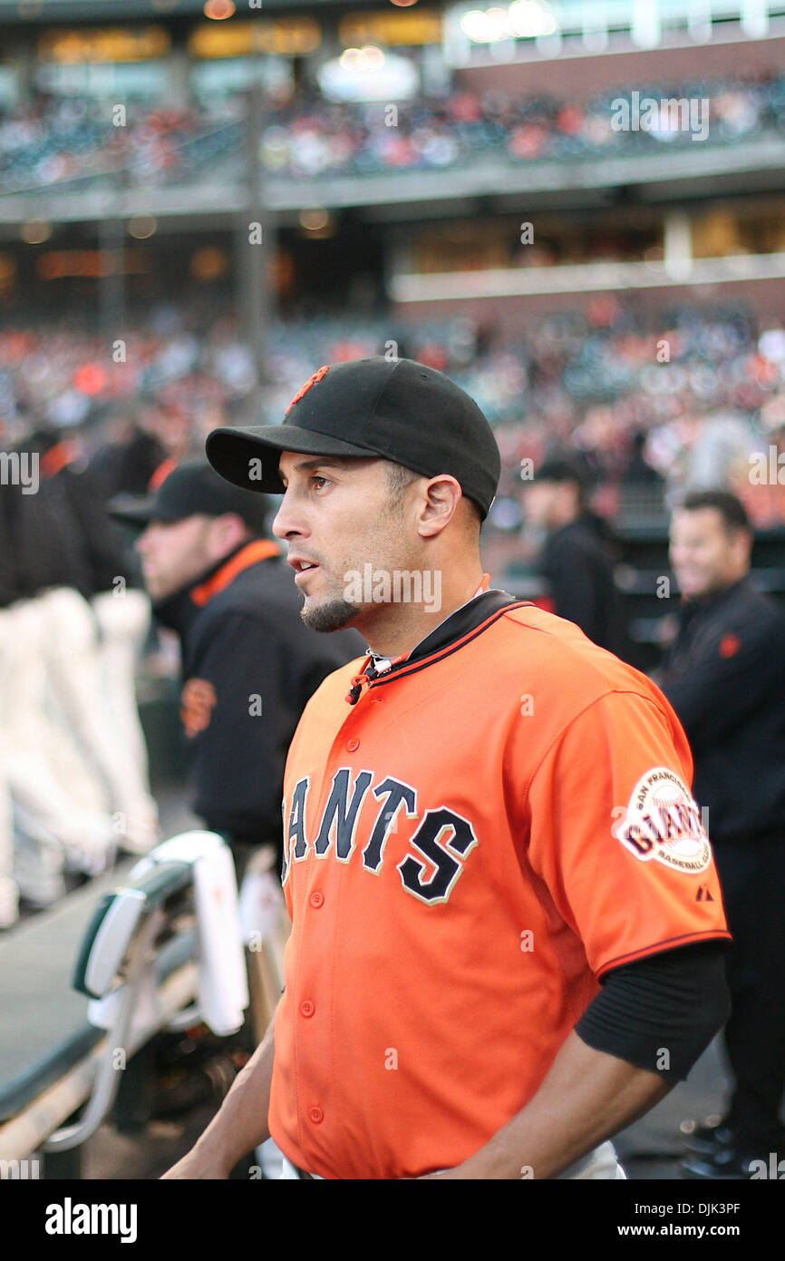 Agosto 27, 2010 - San Francisco, California, Estados Unidos de América - San Francisco Giants aloja los Diamondbacks de Arizona. Los Gigantes de San Francisco el jardinero central Andrés Torres (56) antes de la partida. Arizona Diamondbacks ganar el juego 6-0. (Crédito de la Imagen: © Dinno Kovic/Global/ZUMApress.com) Southcreek Foto de stock