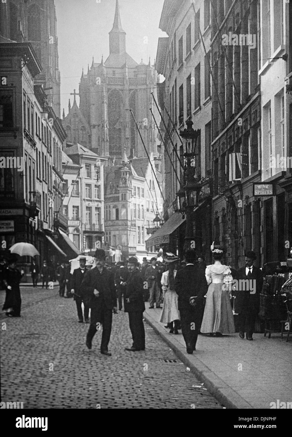 Escena de la calle victoriano Foto de stock