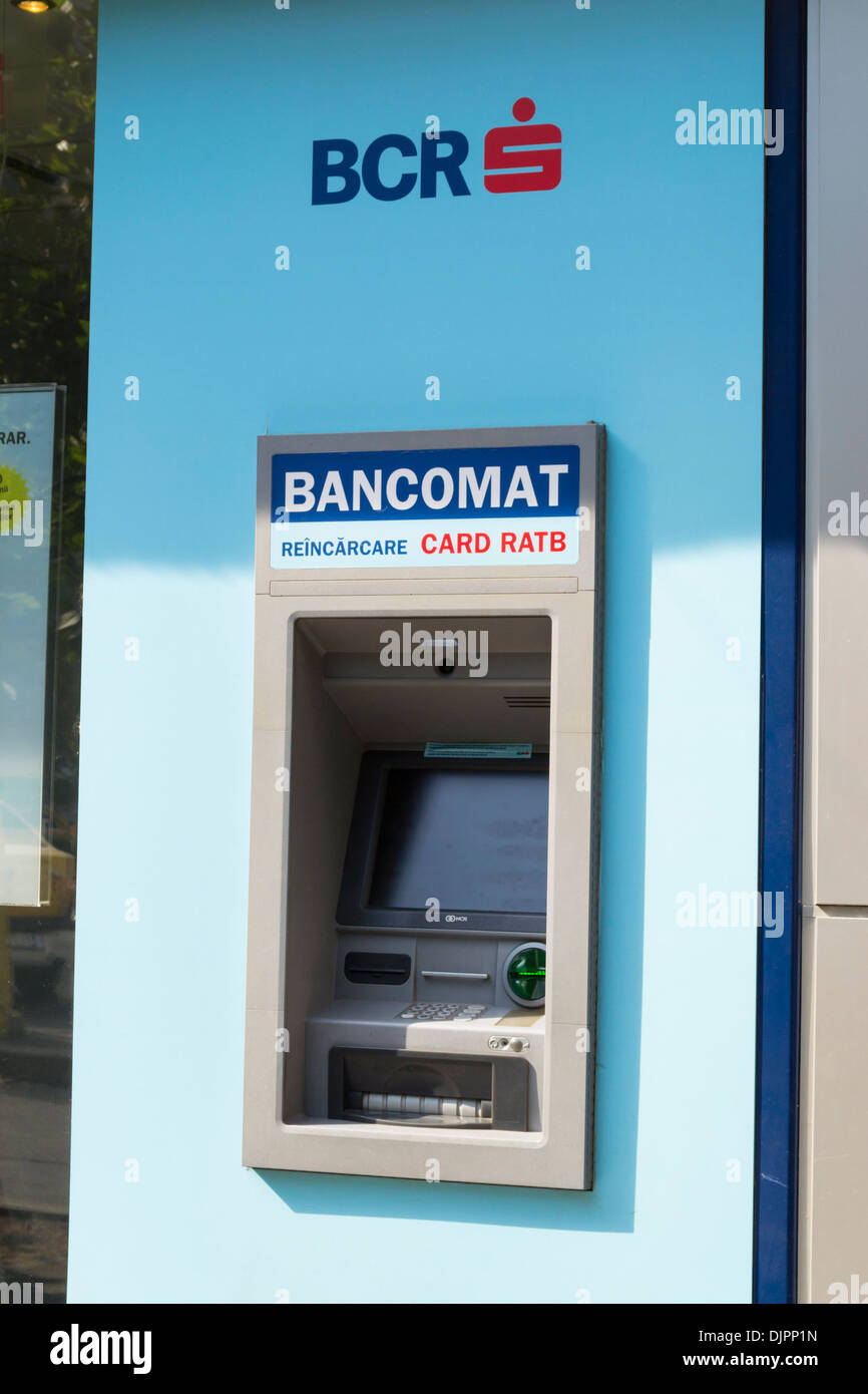 Banco Comercial Rumano (BCR - Banca Comerciala Romana, parte de Erste Bank)  sucursal ATM en Bucarest, Rumania Fotografía de stock - Alamy