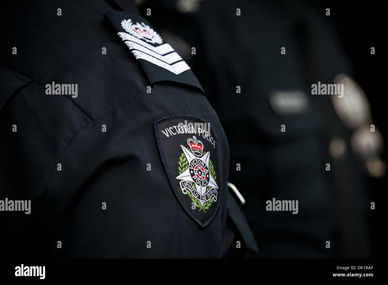 Uniforme de la policía de Victoria, en Melbourne. Foto de stock