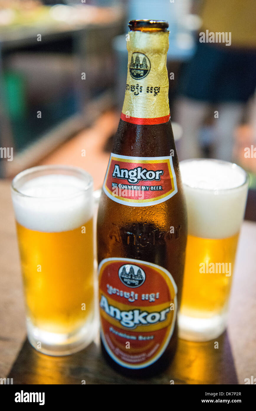 Cerveza Angkor en Siem Reap, Camboya Foto de stock