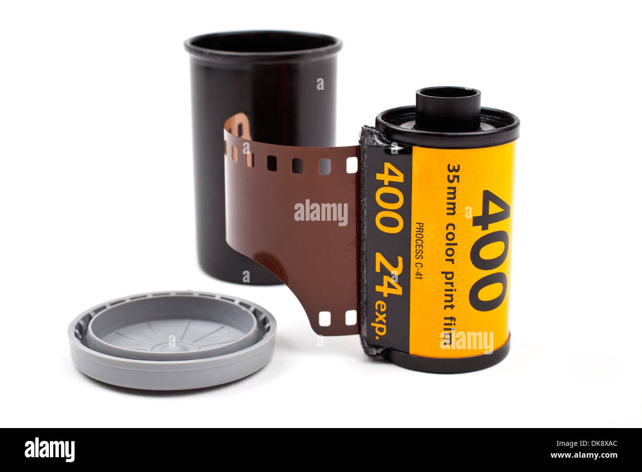 Un rollo de película fotográfica sobre un fondo blanco Fotografía de stock  - Alamy