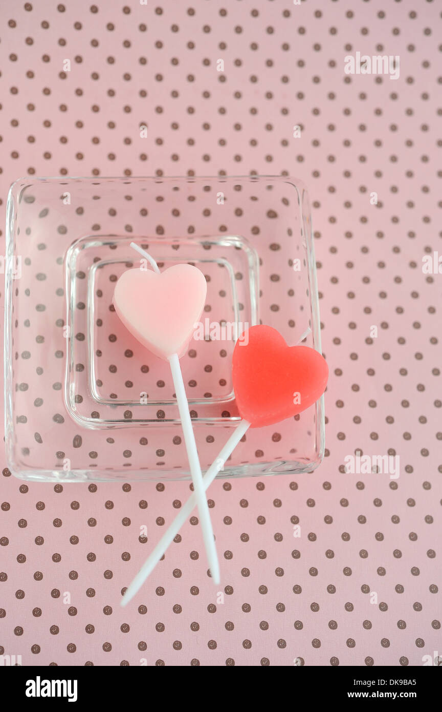 Lollipops con forma de corazón Foto de stock