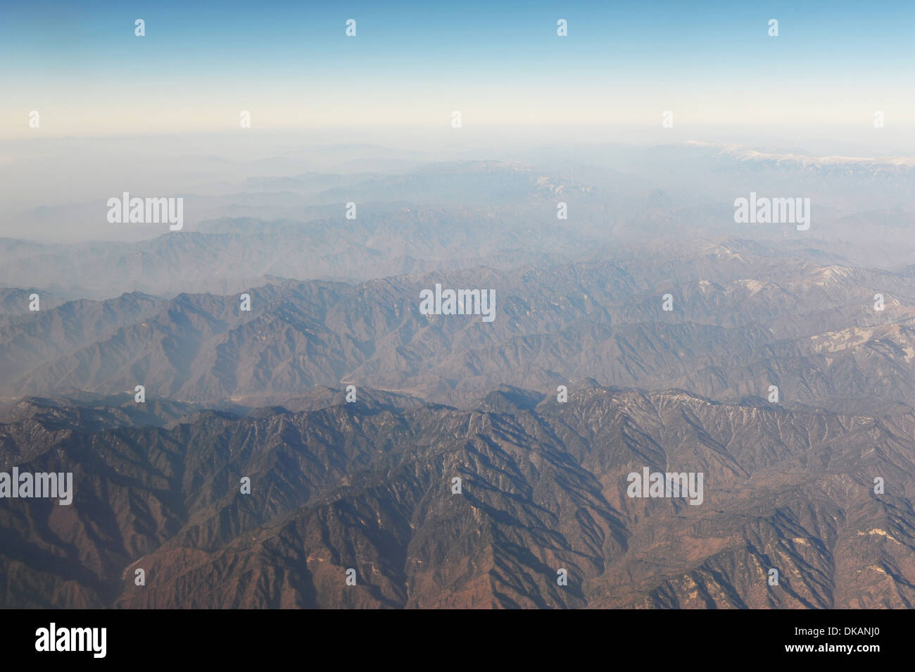 Vista aérea de tierras ociosas en Gansu, China Foto de stock