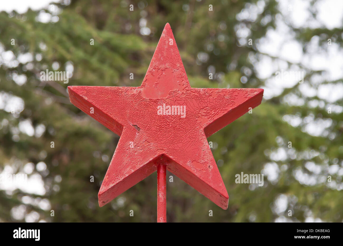 La estrella roja como símbolo de la anti-fascismo Foto de stock