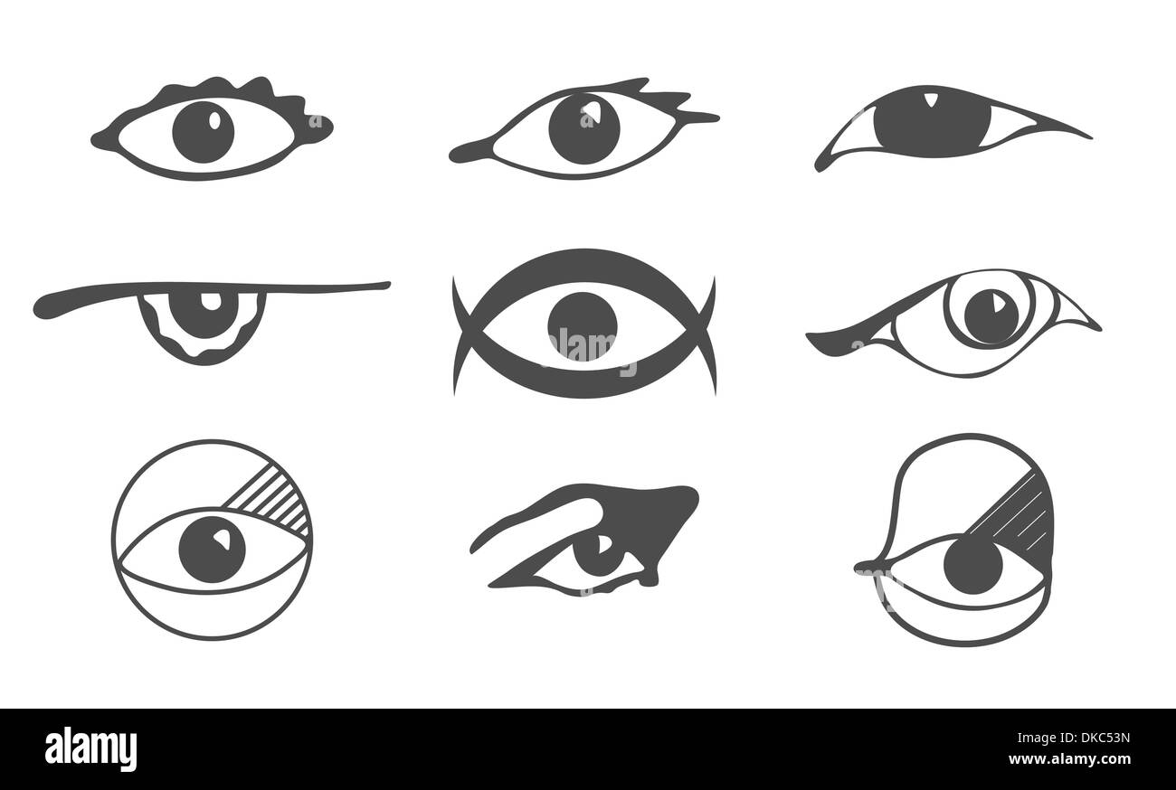 iconos de ojo Ilustración del Vector