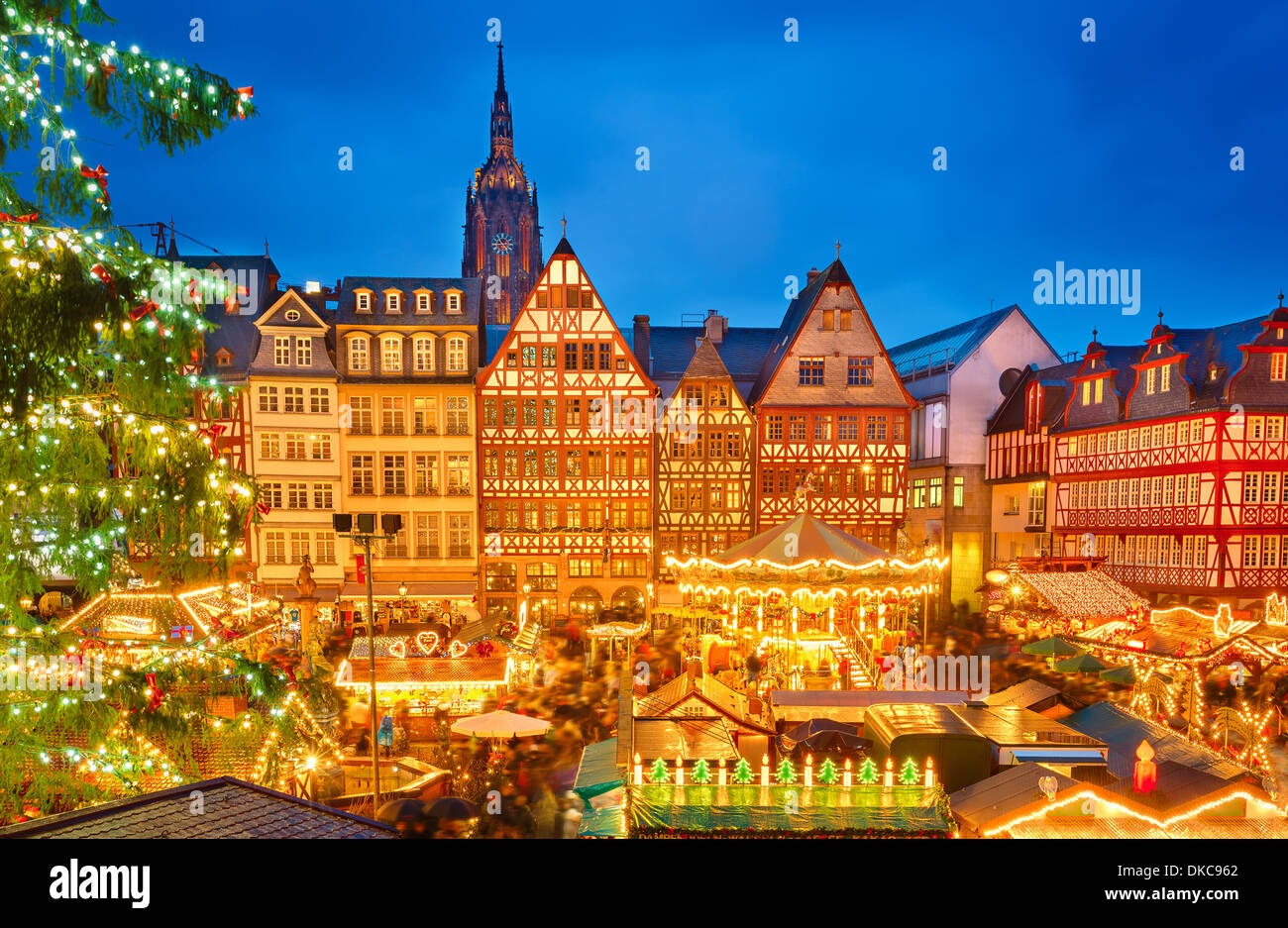 Mercado de Navidad en Frankfurt. Foto de stock