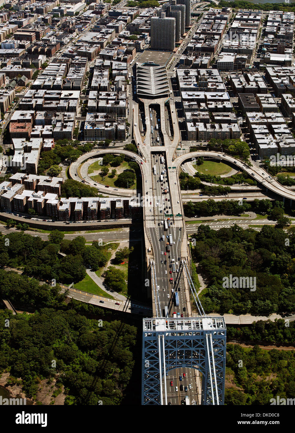 Fotografía aérea George Washington Bridge, Manhattan, Ciudad de Nueva York Foto de stock