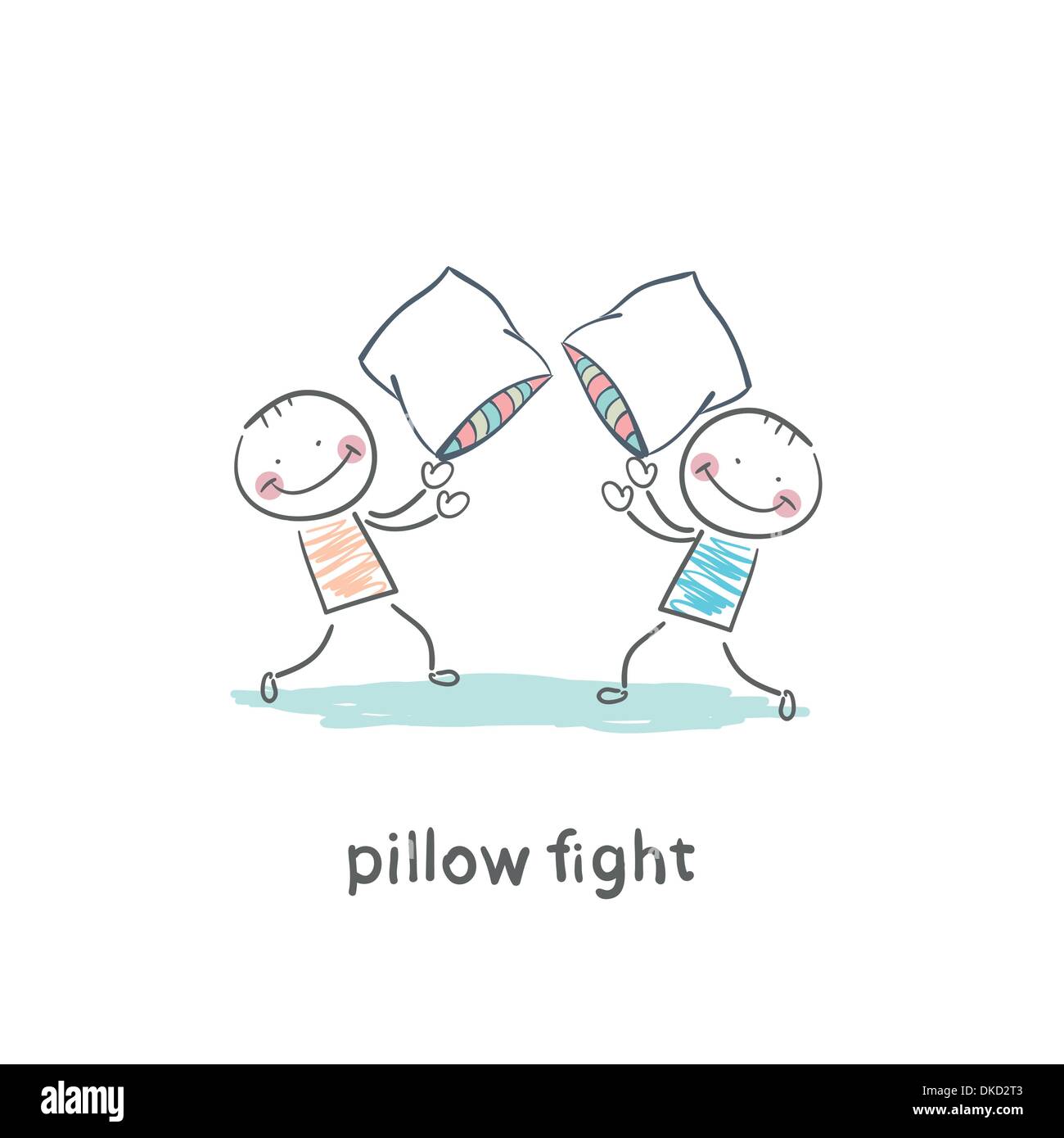peleas de almohada Ilustración del Vector