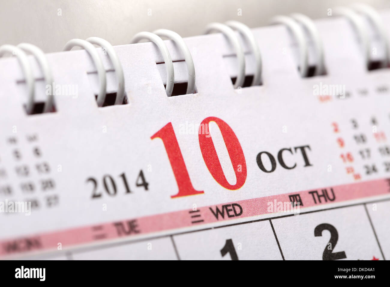 Macro Calendario Chino - Octubre 2014 Fotografía de stock - Alamy