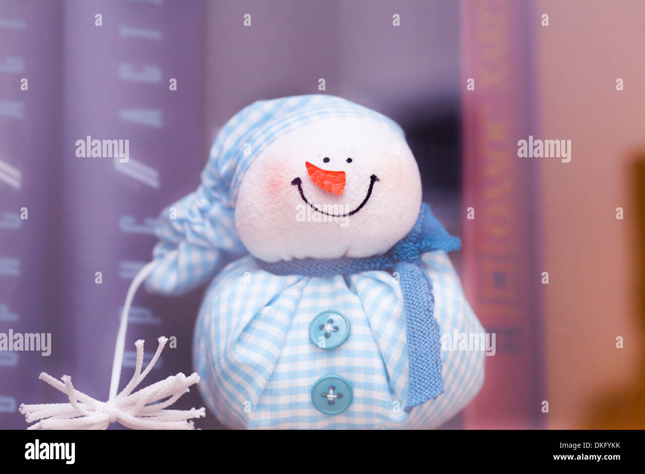 Muñeco de nieve feliz con libros en el fondo Fotografía de stock - Alamy