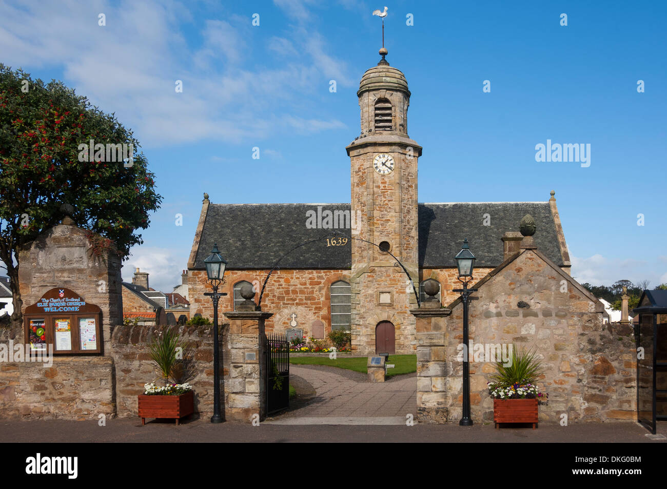 Elie iglesia parroquial del siglo XVII, Elie, Fife, Escocia, Reino Unido, Europa Foto de stock