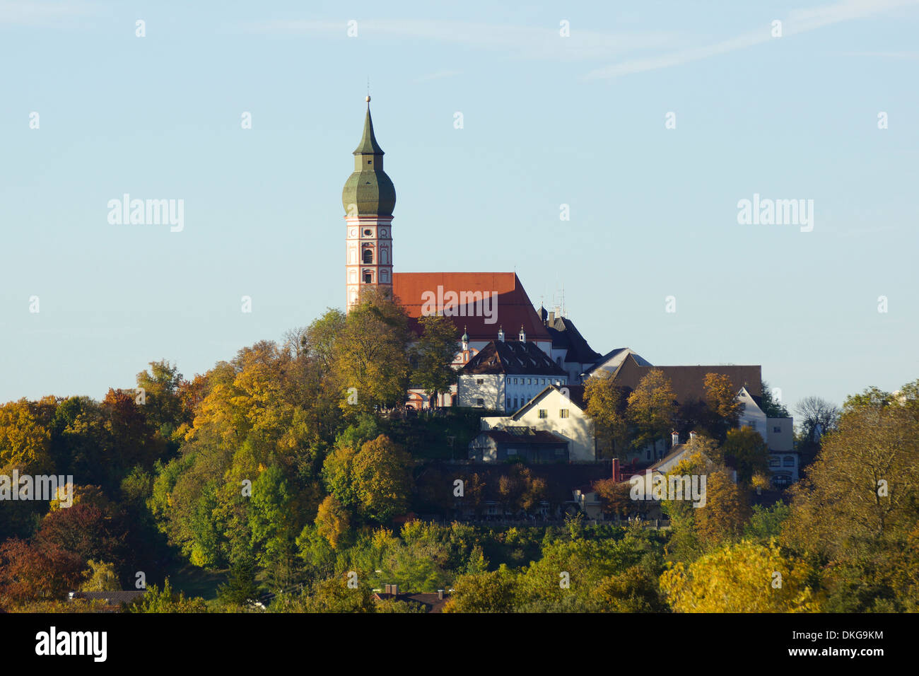La abadía de Andechs, Andechs, distrito de Starnberg, Alta Baviera, Baviera, Alemania Foto de stock