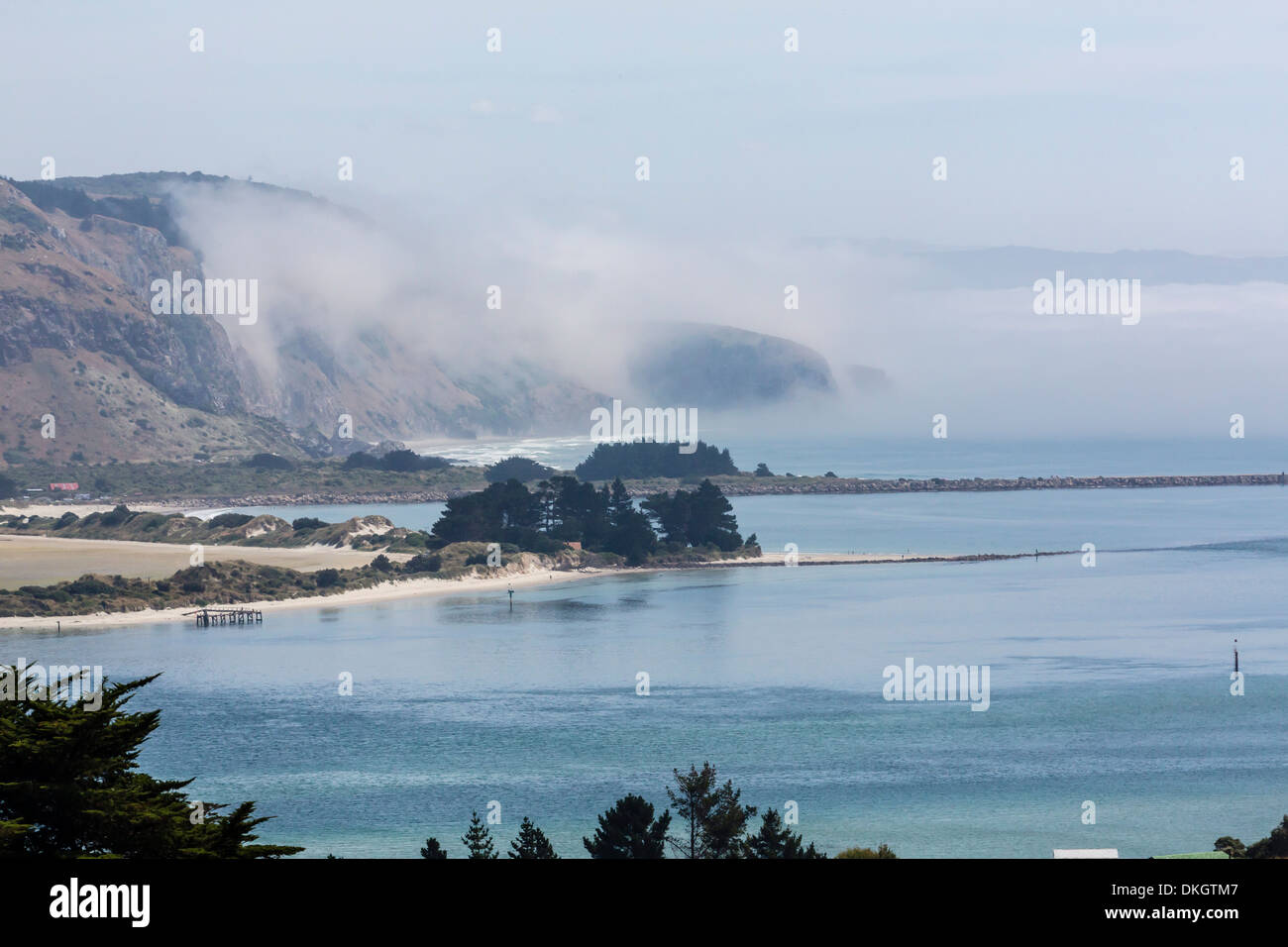 La natural Inner Harbour de Dunedin (Isla del Sur, Nueva Zelanda, el Pacífico Foto de stock