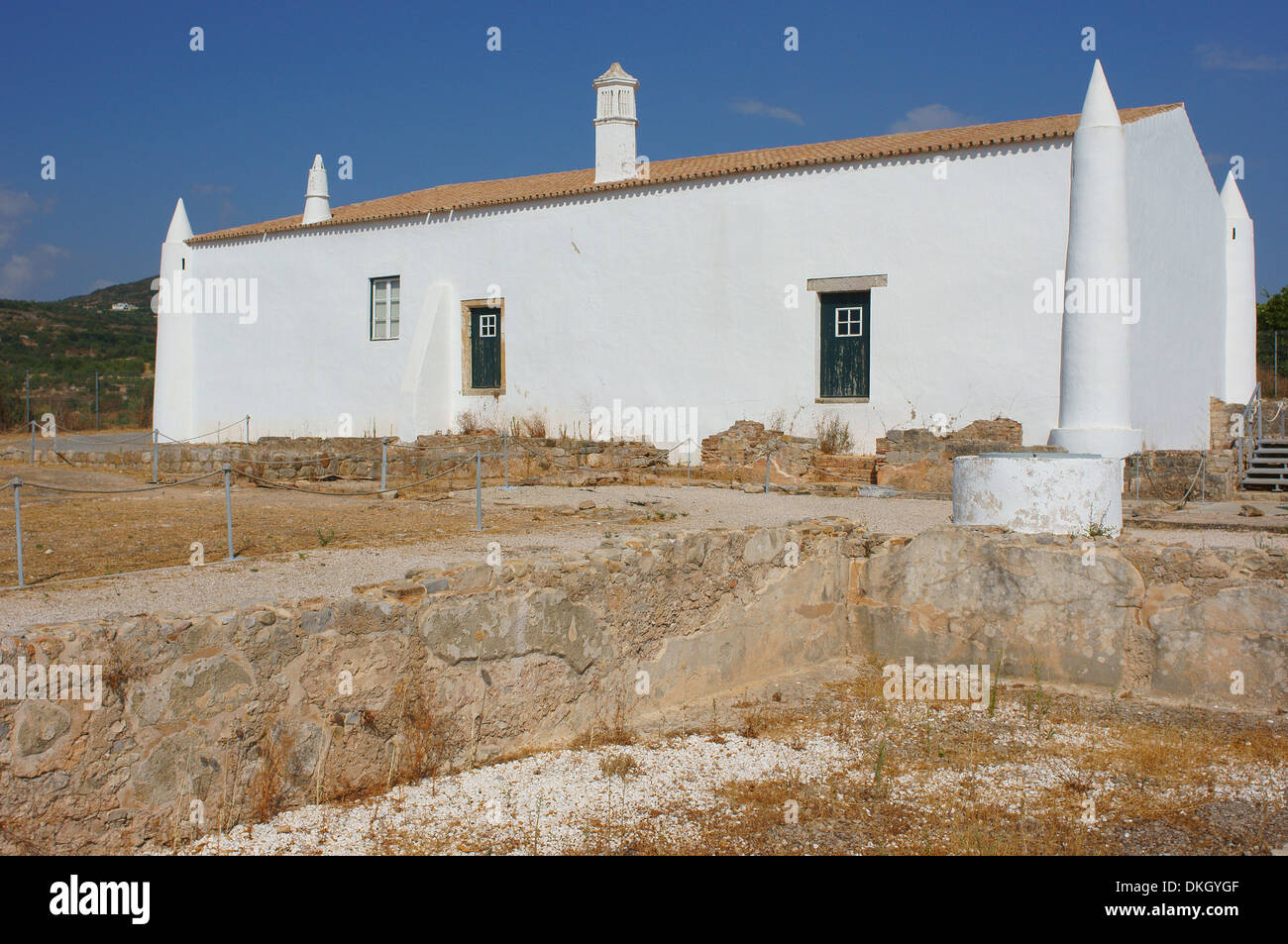 Las excavaciones romanas antiguas Milreu Algarve Portugal Foto de stock