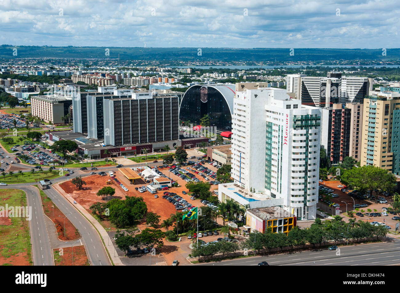 Vista desde la torre de televisión en la ciudad de Brasilia, Brasil, América del Sur Foto de stock