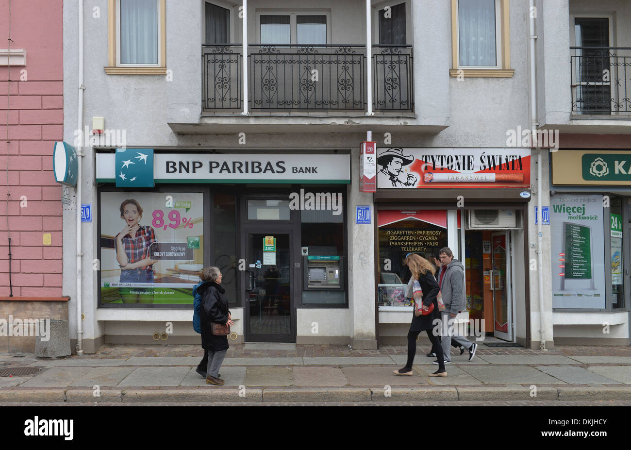 El banco BNP Paribas, Kolberg, Polen Foto de stock