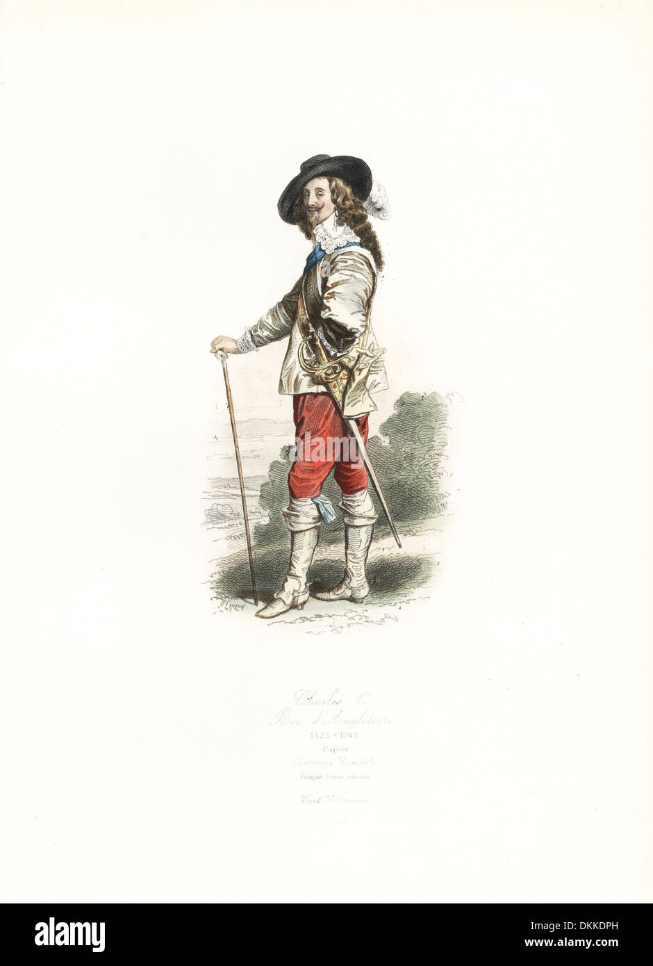 El rey Carlos I de Inglaterra, después de Sir Anthony Van Dyck, 17thC. Foto de stock