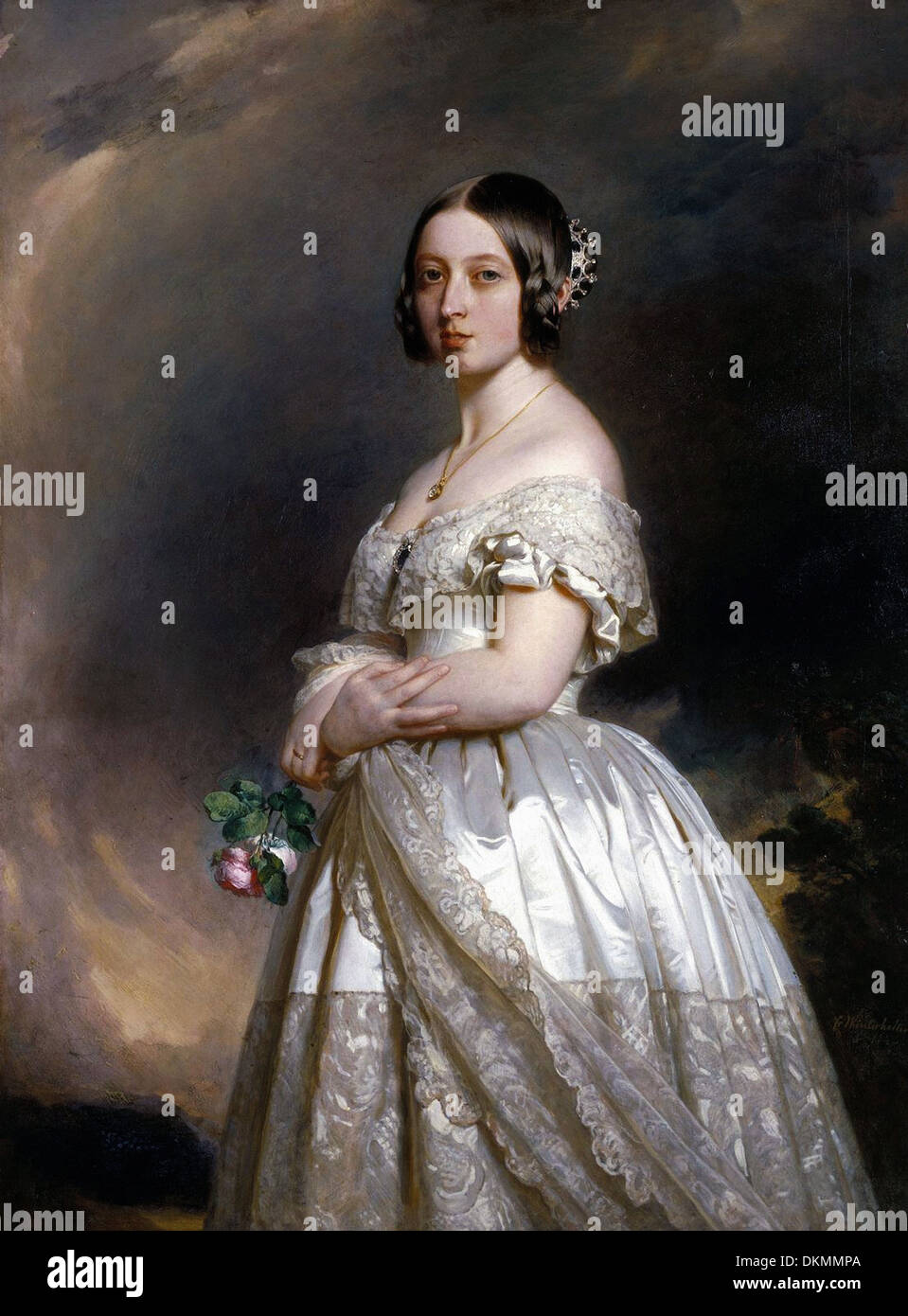 Franz Xaver Winterhalter - Retrato de la Reina Victoria Foto de stock