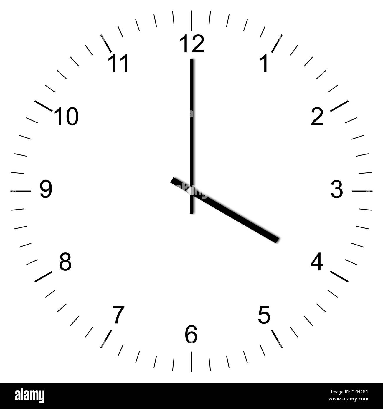 Ilustración de un reloj mostrando 4:00 aislado sobre fondo blanco  Fotografía de stock - Alamy