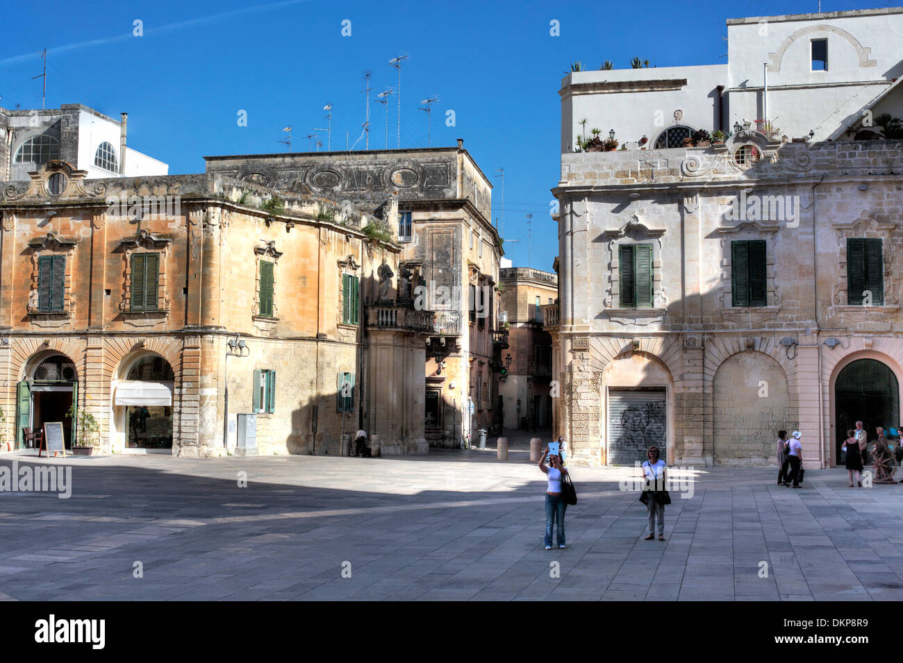 La plaza de la catedral, Lecce, Puglia, Italia Foto de stock
