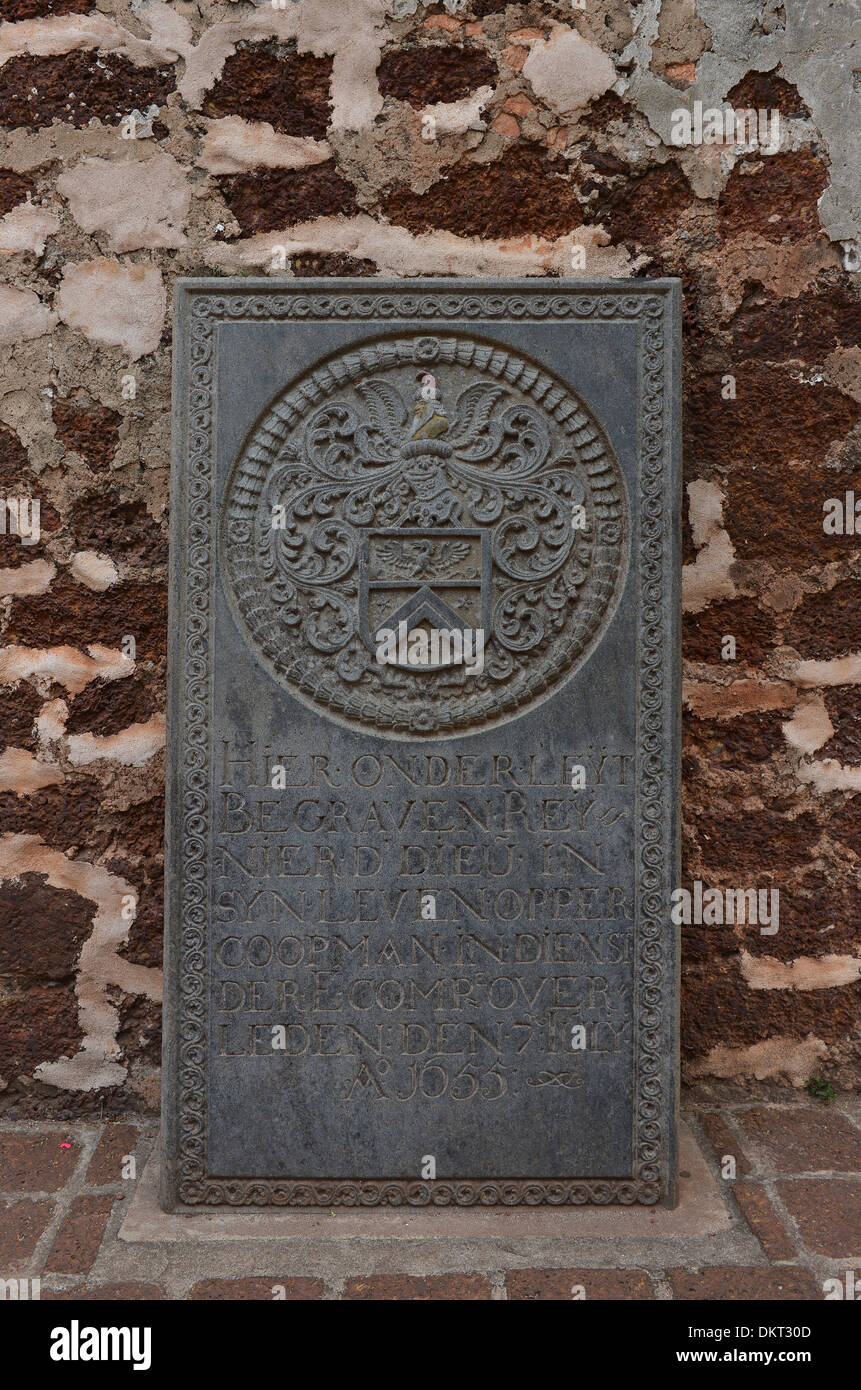Grabstein Hollaendischer, St. Pauls Kirche, Melaka, Malasia / Holländischer Foto de stock