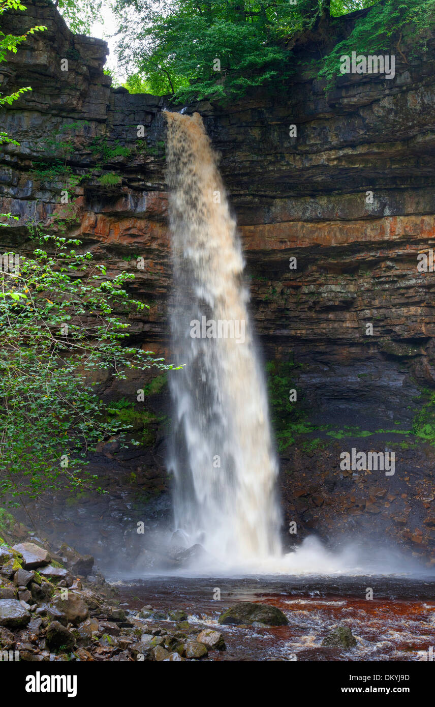 Fuerza Hardraw cascada, Yorkshire Dales National Park, Inglaterra. Foto de stock