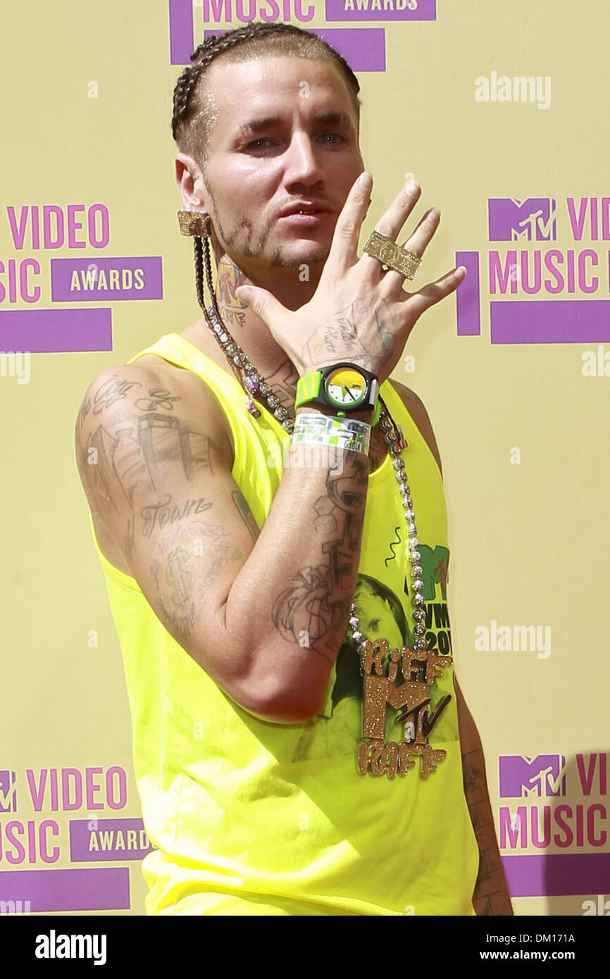 Riff Raff, 2012 MTV Video Music Awards celebrado en el Staples Center - Llegadas Los Angeles California - 06.09.12 Featuring: rifi-rafe Foto de stock