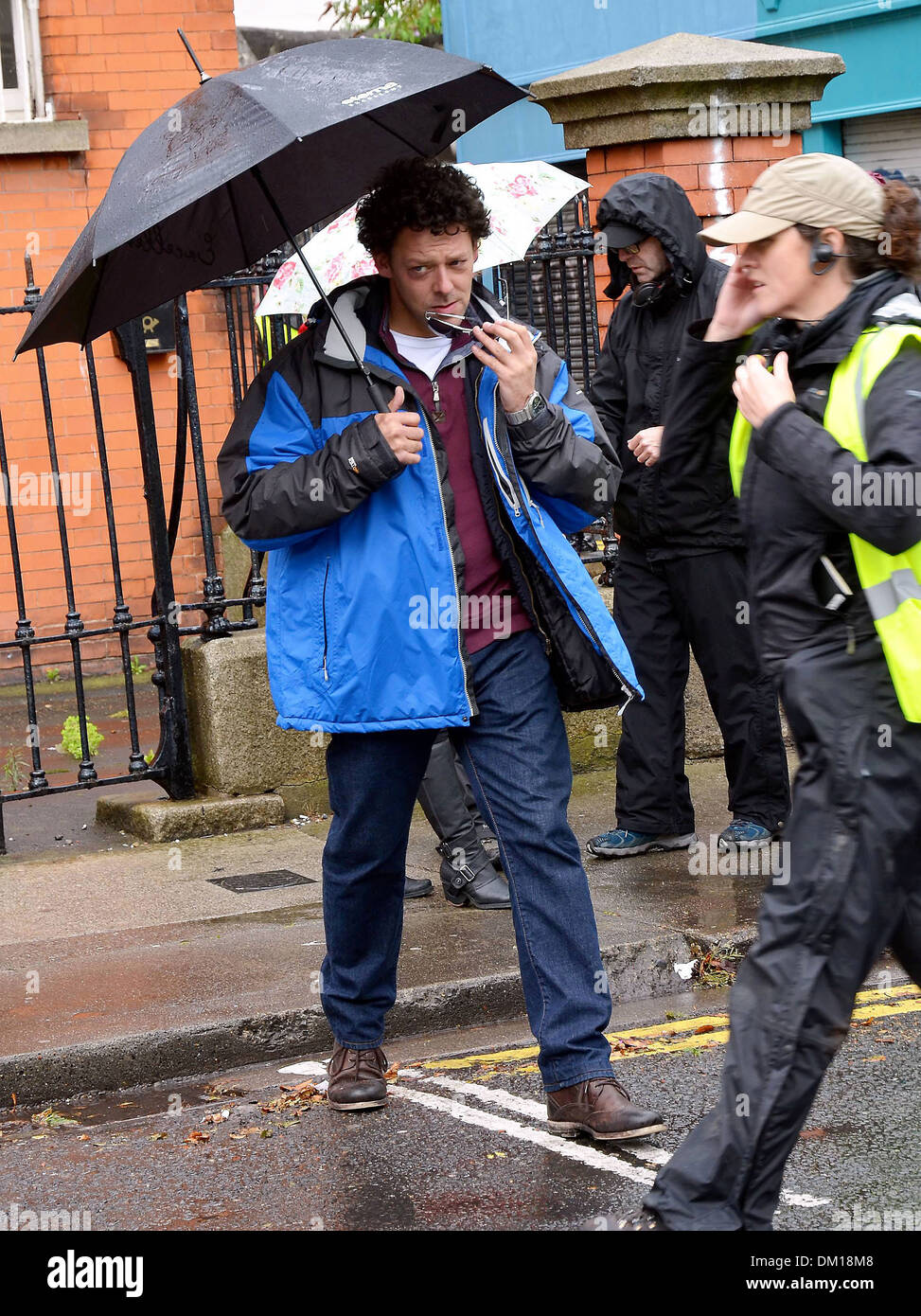 Richard Coyle filmar escenas de su nueva película "La guía alimenticia