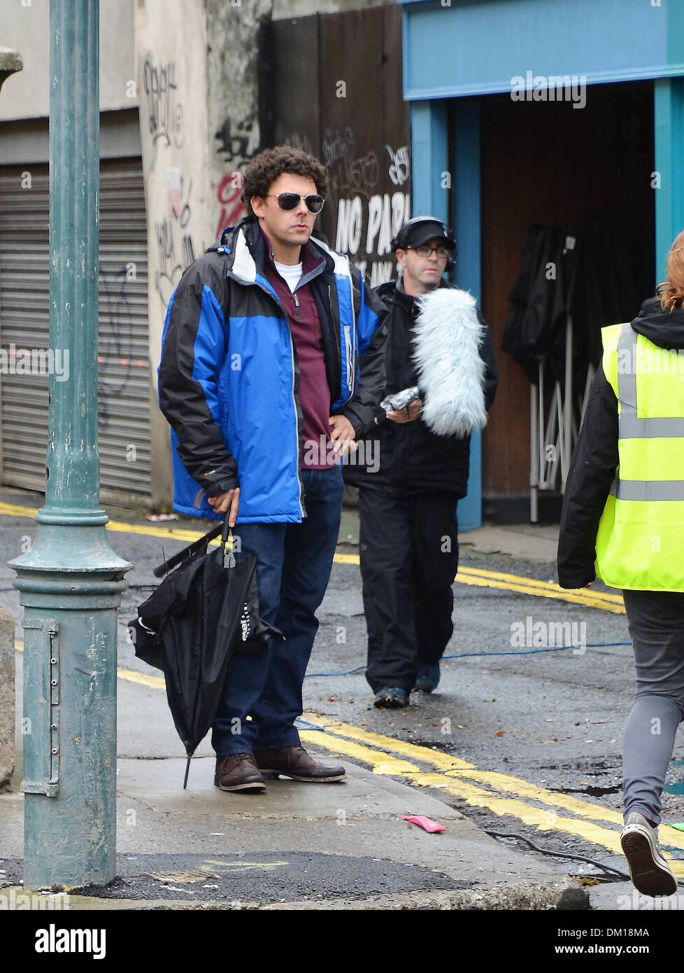 Richard Coyle filmar escenas de su nueva película "La guía alimenticia