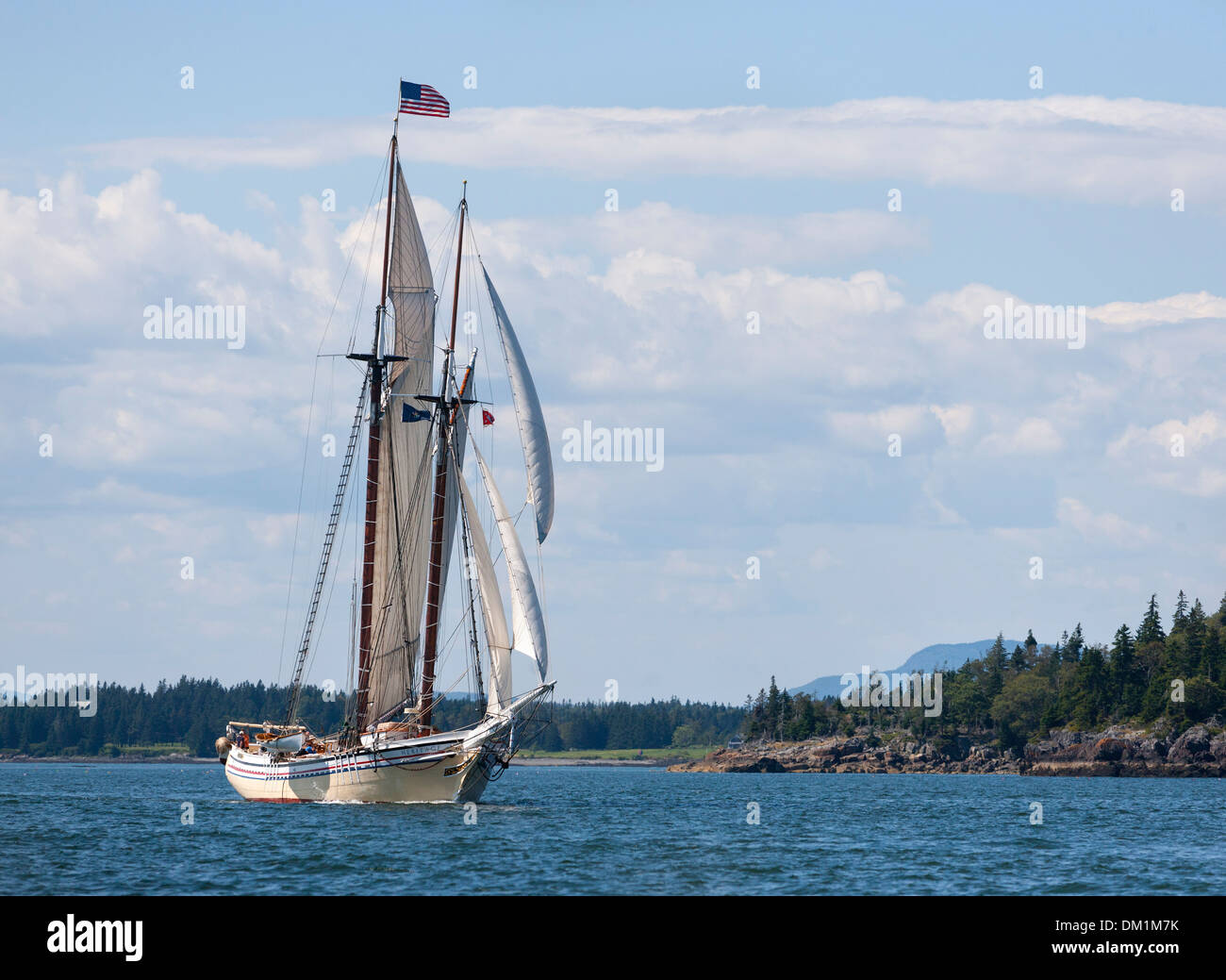 Patrimonio Windjammer vela en Maine, en la Bahía de Penobscot Foto de stock