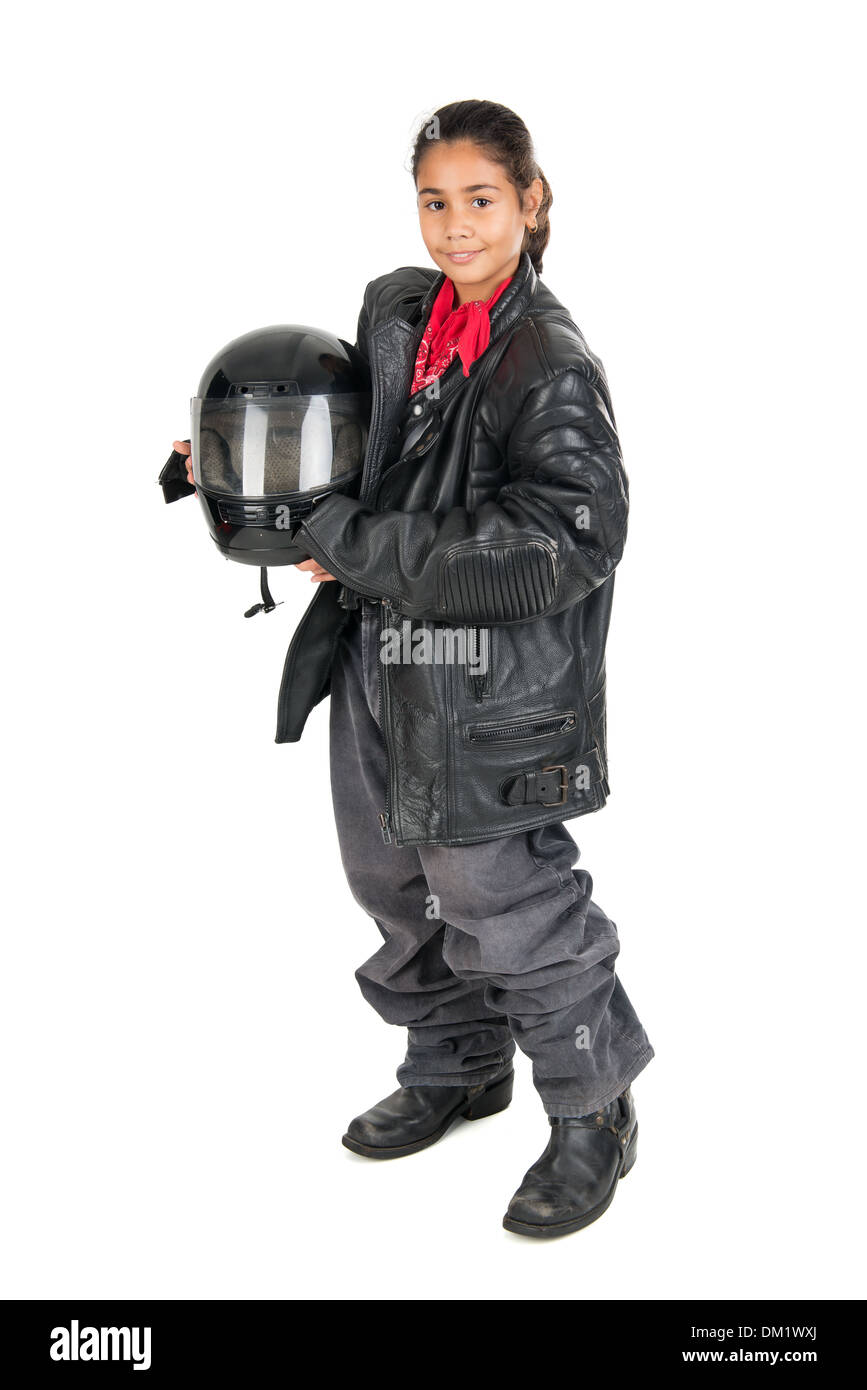 Niño con un adulto marcha ciclista y ropa Foto de stock