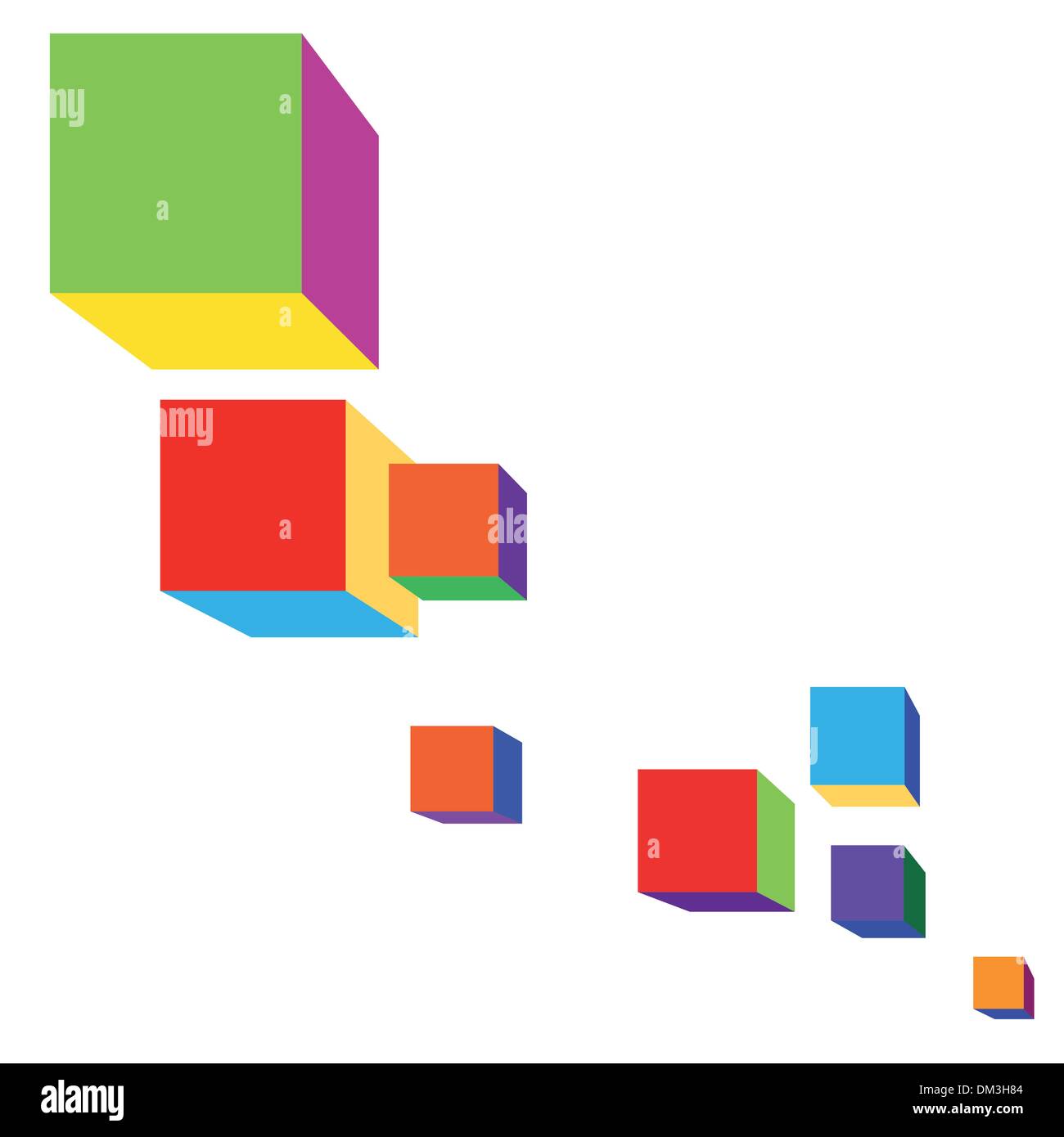 Cubos de colores Ilustración del Vector