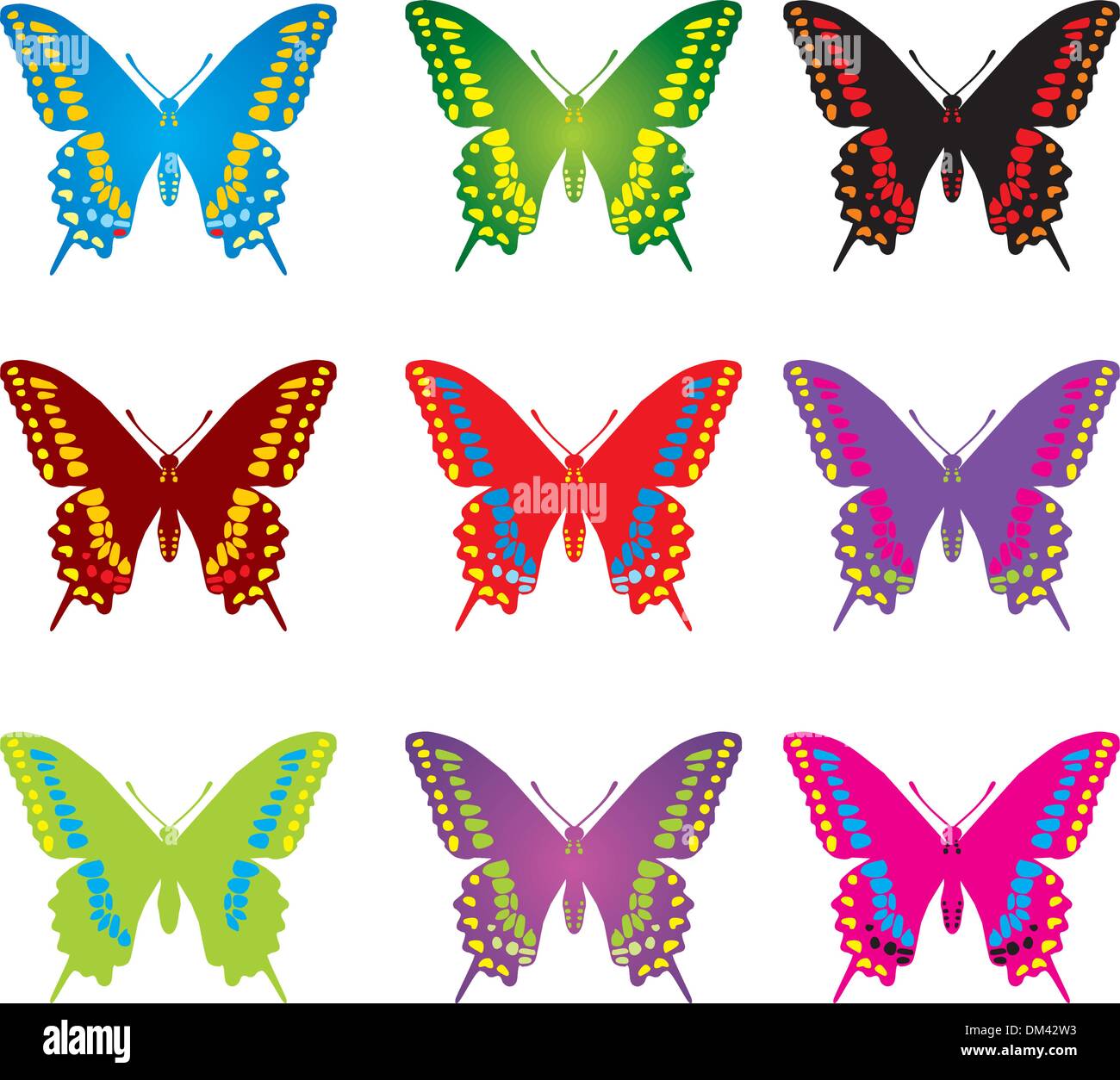 Coloridas mariposas Ilustración del Vector