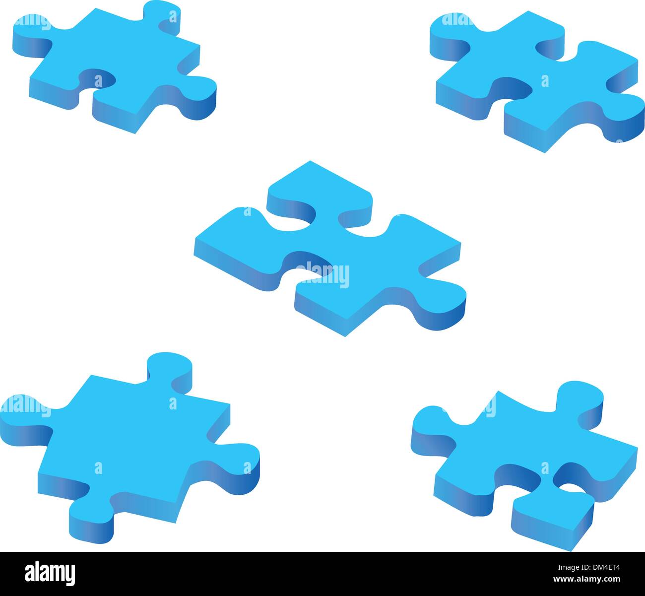 Las piezas del rompecabezas azul Imagen Vector de stock - Alamy