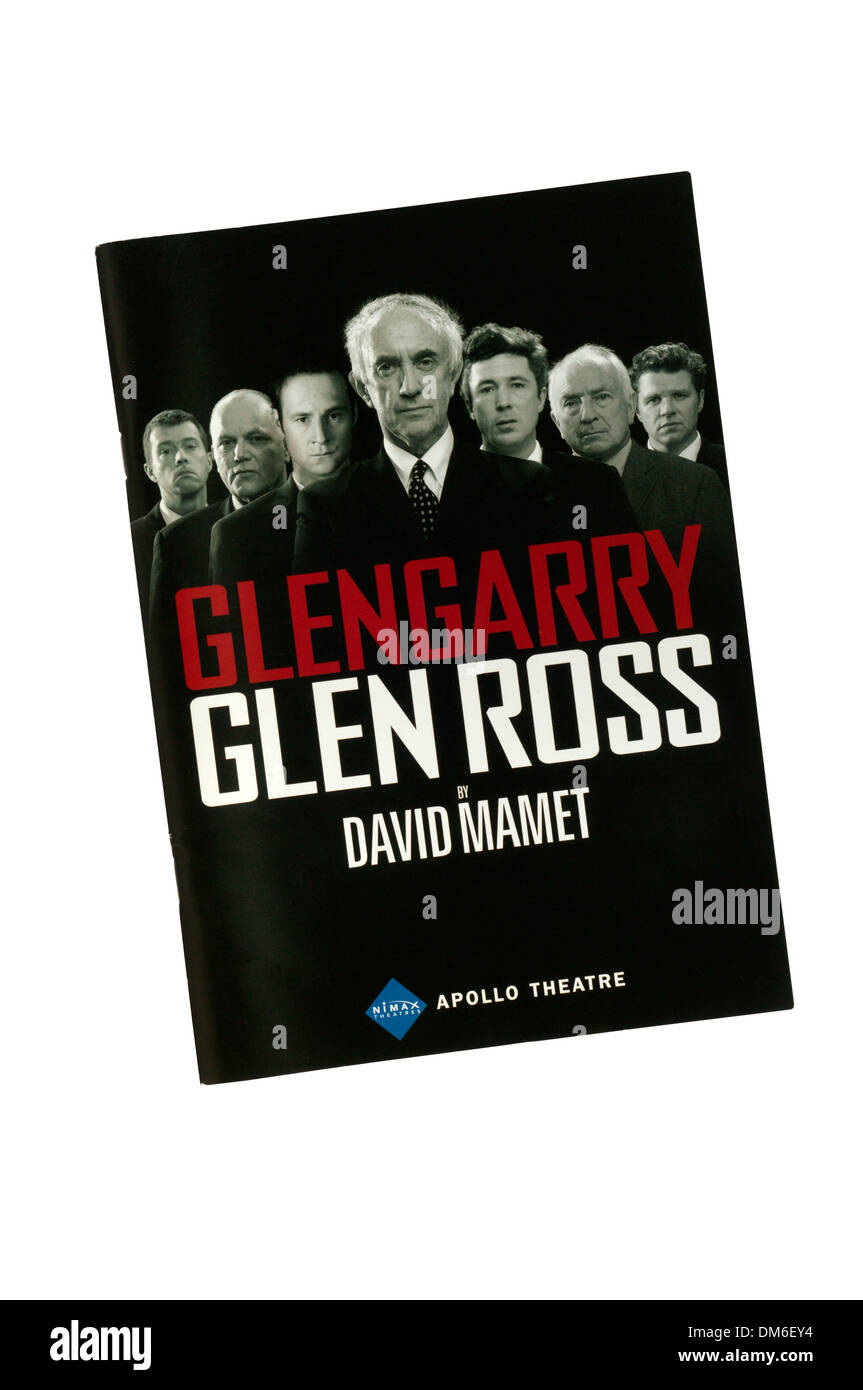 Programa para la producción de 2007 de Glengarry Glen Ross de David Mamet en el Teatro Apollo. Foto de stock