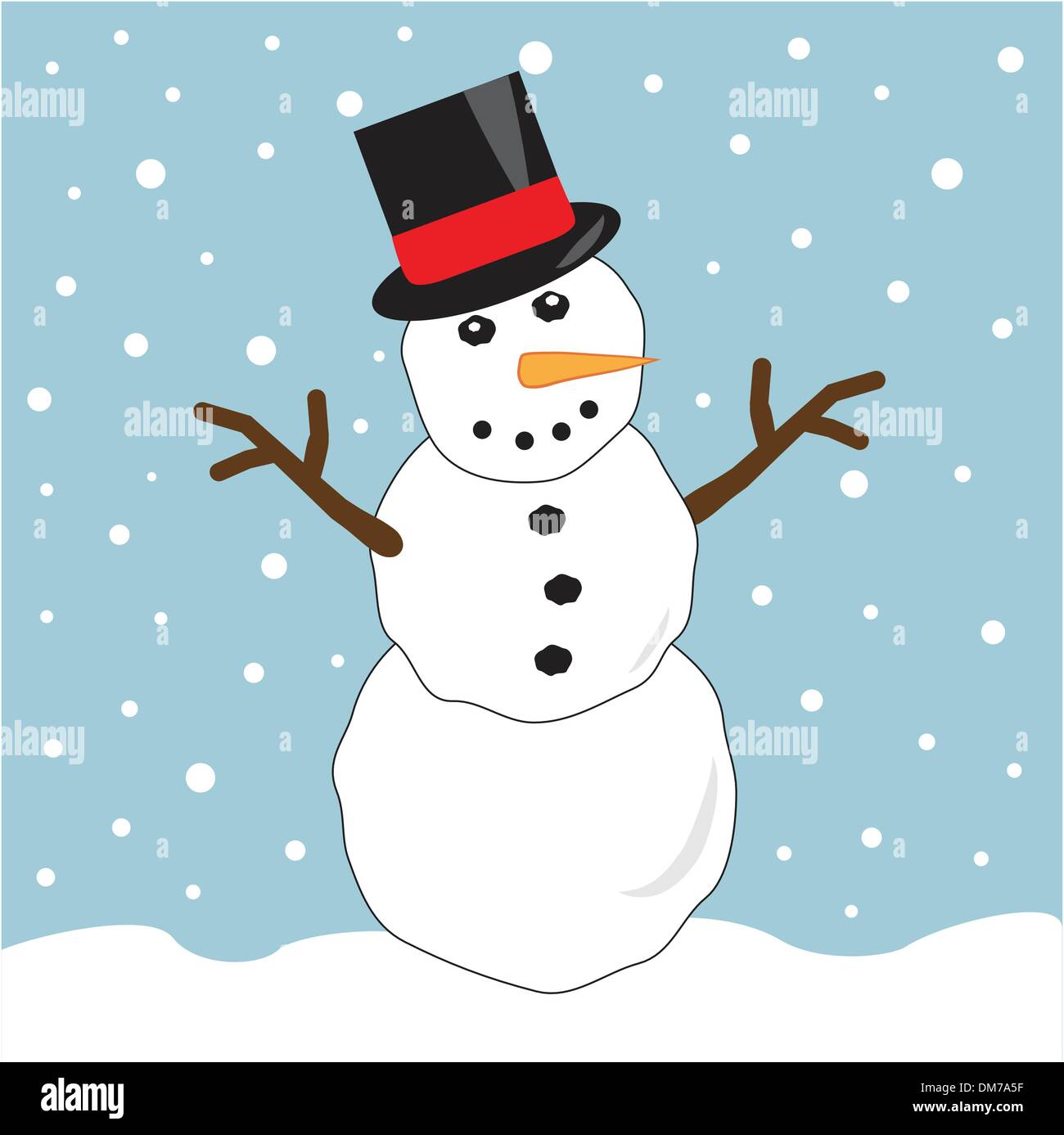 Muñeco de nieve sombrero de Copa Imagen Vector de stock - Alamy