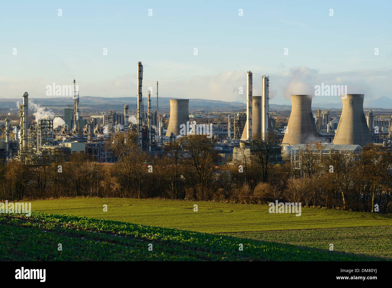 El complejo de refinerías de petróleo en Grangemouth Escocia UK Foto de stock